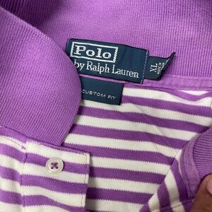 Ralph Lauren Orange and White Striped Polo